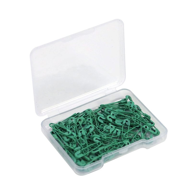 Small Safety Pins19mm Mini Safety Pins for ClothesDark Green Safety Pin Rust Resistant Nickel Plated Steel Set for CraftingSewingRimming Fastening Clip Button for Garment Hang Tag 120pcsbox