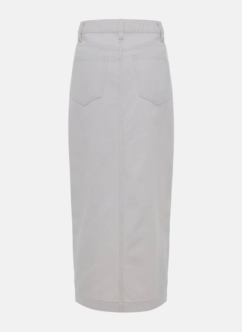 Lichi  Maxi denim skirt with a front slit for Women | Best Price UAE