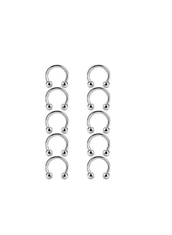 Forbidden Body Jewelry Horseshoe Septum Rings Internally Threaded Small Nose Hoop Surgical Steel (3PCS) SPHS1 - Image 1