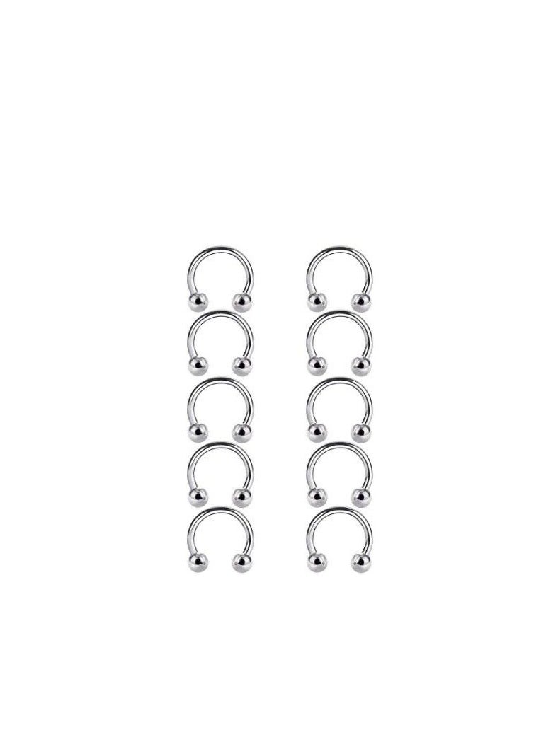 Forbidden Body Jewelry Horseshoe Septum Rings Internally Threaded Small Nose Hoop Surgical Steel (3PCS) SPHS1 - Image 2