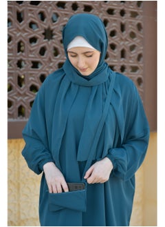 DAMAS COLLECTION P101-umrah essentials Jilbab for women with tow style Skirt or Trouser -4 piece Prayer Clothes for Muslim Women-Islamic Abaya Dress Outfit maxi with scarf and small bag- Modest suit Women  - Image 4