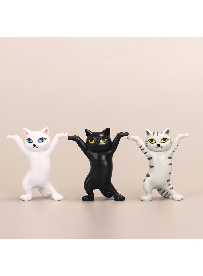 Internet Celebrant Enchanting Cat Penholder Ornaments Dancing Cat Cartoon Kitty Toy Doll Small Gift Raising Cat Lifting Cat-Color:Second Generation Cat [brown And White] Opp Bag - Image 4