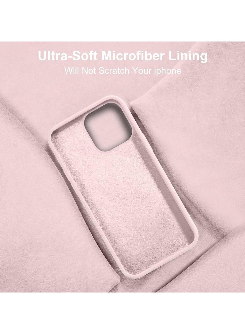 أكاليكس جراب سيليكون متوافق مع iPhone 15 Pro مقاس 6.1 بوصة، سيليكون سائل رفيع، طبقات من المطاط الهلامي الناعم المقاوم للصدمات، جراب حماية للهاتف مع بطانة من مادة TPU (وردي رملي) - Image 4