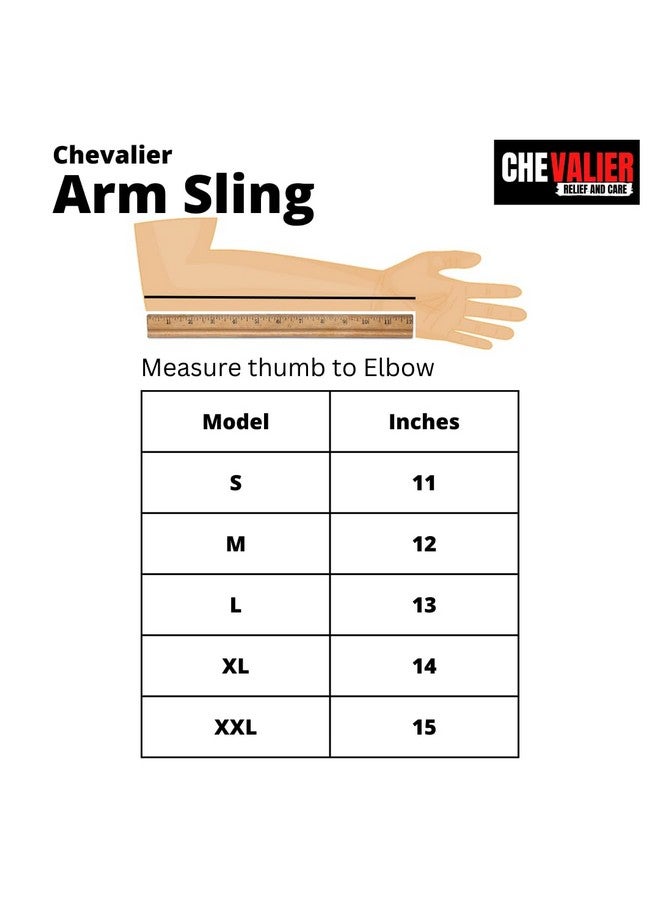 CHEVALIER Arm Sling Pouch Belt, Arm Brace Immobilizer with Elbow Support for Left/Right Hand Fracture, Sprain, Dislocation, and Pain Relief (L, Black) 13 Inches - Image 4