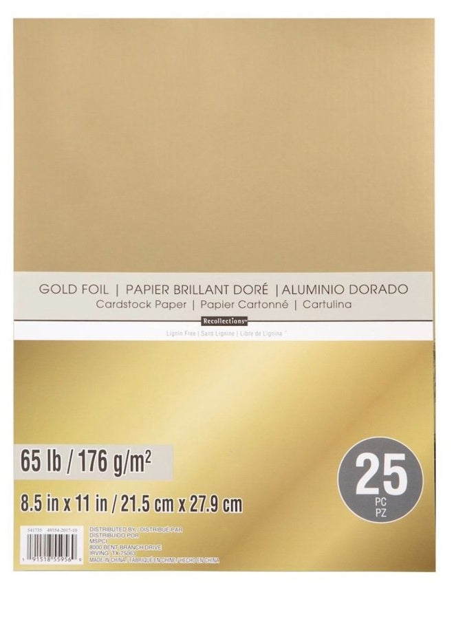 Gold Foil 65lb Cardstock Paper