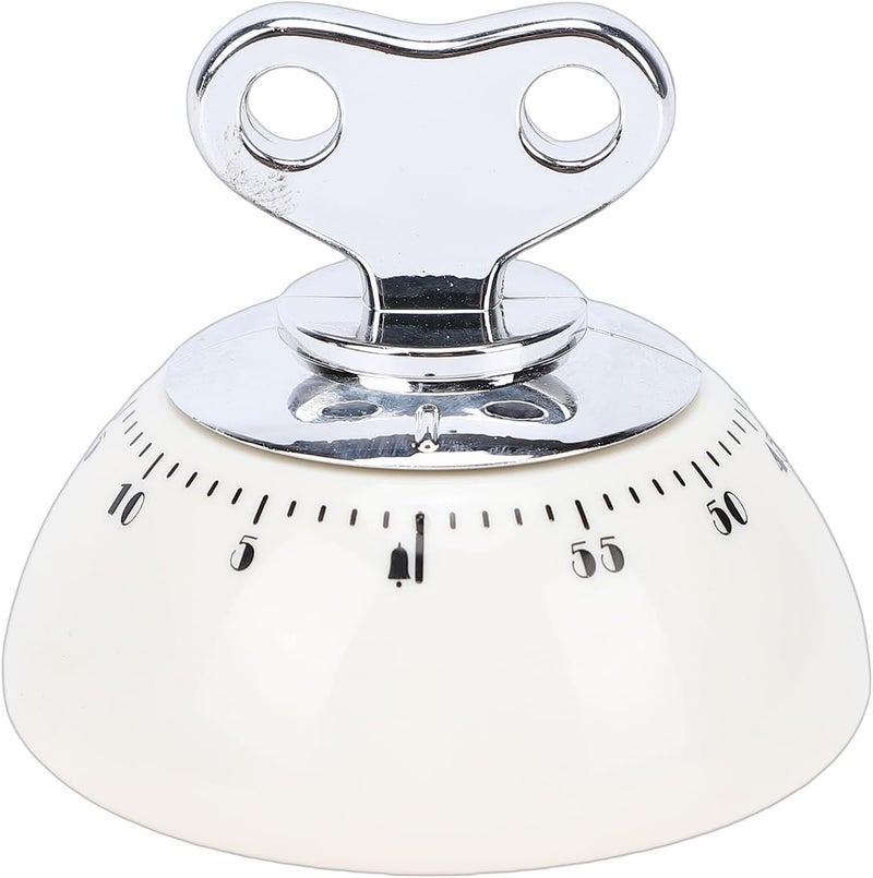 Longevity optimized build 60 Minute Mechanical Timer, Magnetic Wind Up Kitchen Timer, Vintage Design Cooking with Compact Housing, Ideal for Cooking, Baking, Reading, Homework & Jogging (Cream Color) Varied dimensions - Image 1