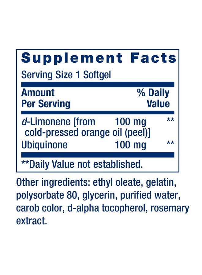 Life Extension Super-Absorbable CoQ10 (Ubiquinone) with d-Limonene - Heart Health, Fight General Fatigue, Better Absorption - Gluten-Free, Non-GMO - 60 Softgels