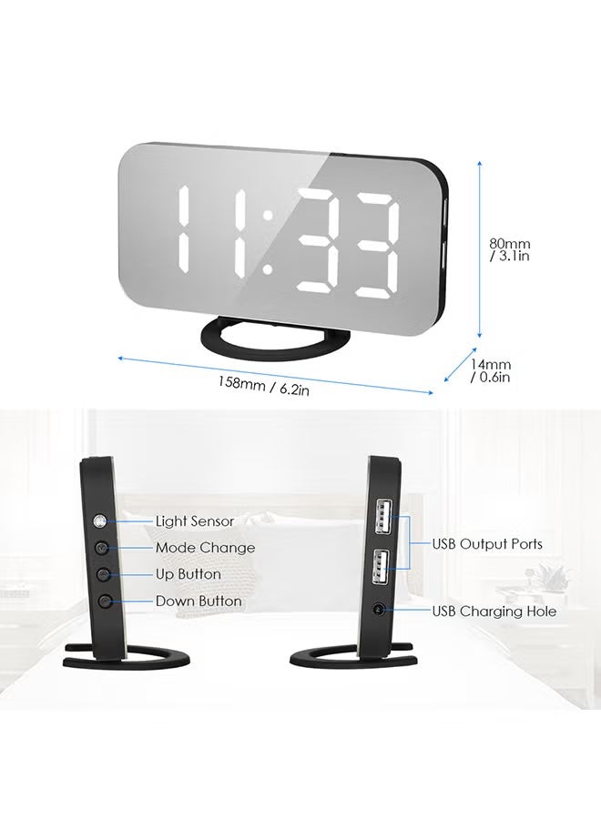 Haidue LED Digital Alarm Clock With Large White Font Display - Image 5