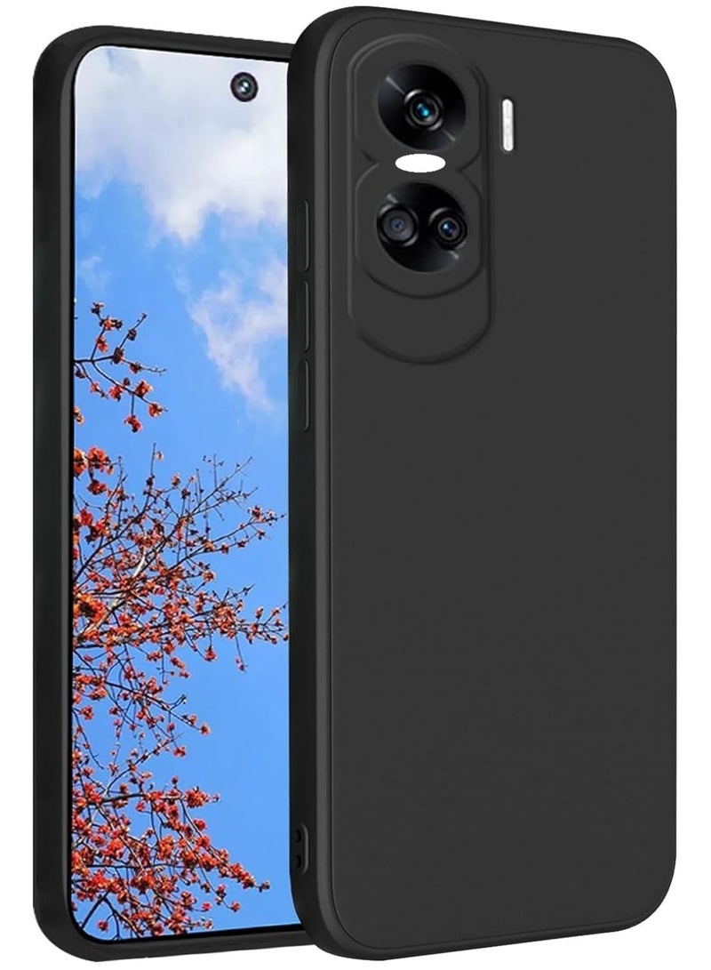 حافظة لهاتف Honor 90 Lite ناعمة ومرنة وغطاء خلفي من مادة TPU باللون الأسود غير اللامع مع حماية للكاميرا مصممة لهاتف Honor 90 Lite 5G - Image 1