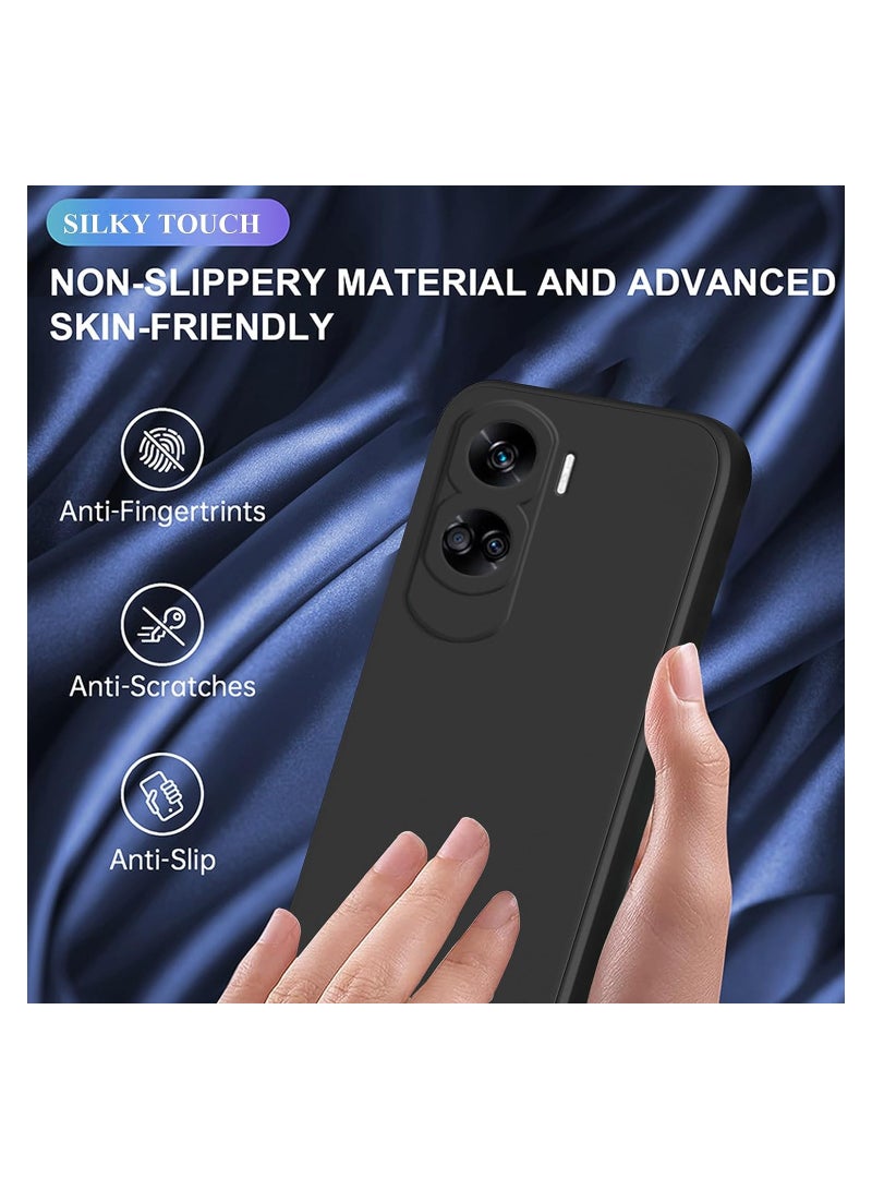 حافظة لهاتف Honor 90 Lite ناعمة ومرنة وغطاء خلفي من مادة TPU باللون الأسود غير اللامع مع حماية للكاميرا مصممة لهاتف Honor 90 Lite 5G - Image 3