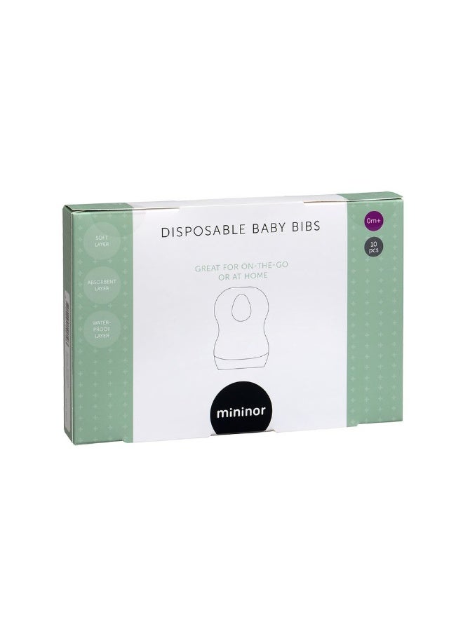 Mininor 10 Pieces Disposable Bib White