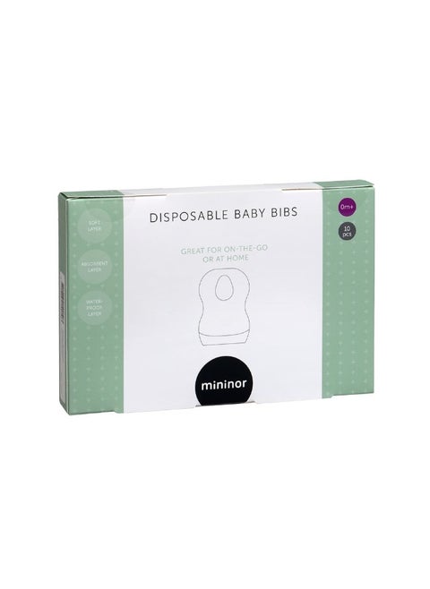 10 Pieces Disposable Bib White