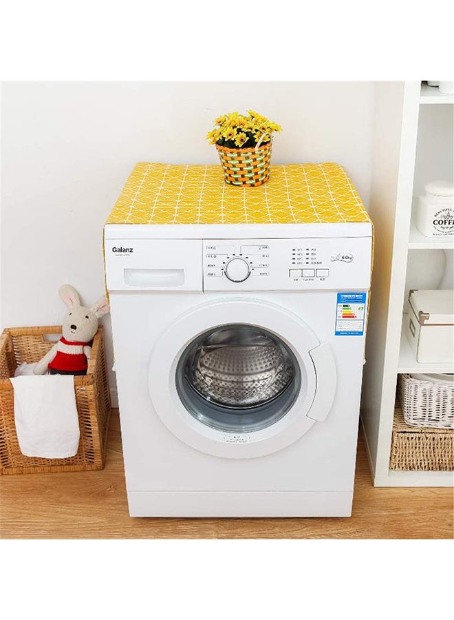 O Ozone Fridge Dust-Proof Cotton Cover Multi-Purpose Washing Machine Top Cover with Storage Pockets for Pods Home and Kitchen (Yellow Pattern) - Image 3