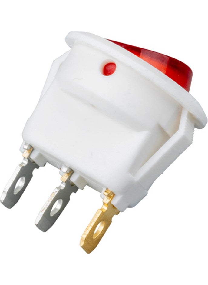 AYT - IC-131B Round Illuminated Switch On Off 3 Pin White Case On Off Button 20 mm - Image 1