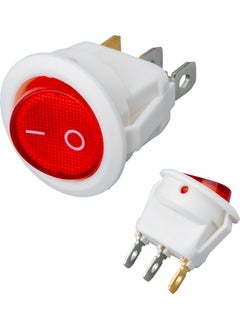 AYT IC-131B Round Illuminated Switch On Off 3 Pin White Case On Off Button 20 mm  - Image 2