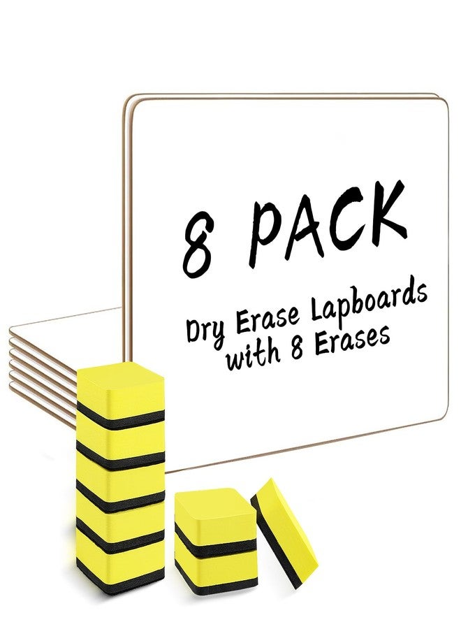 HERKKA Dry Erase Lapboards, Double Sided Dry Erase Lap Boards, 9 x 12.5 Inch, with Erasers, for Classroom Supplies (8) - Image 1
