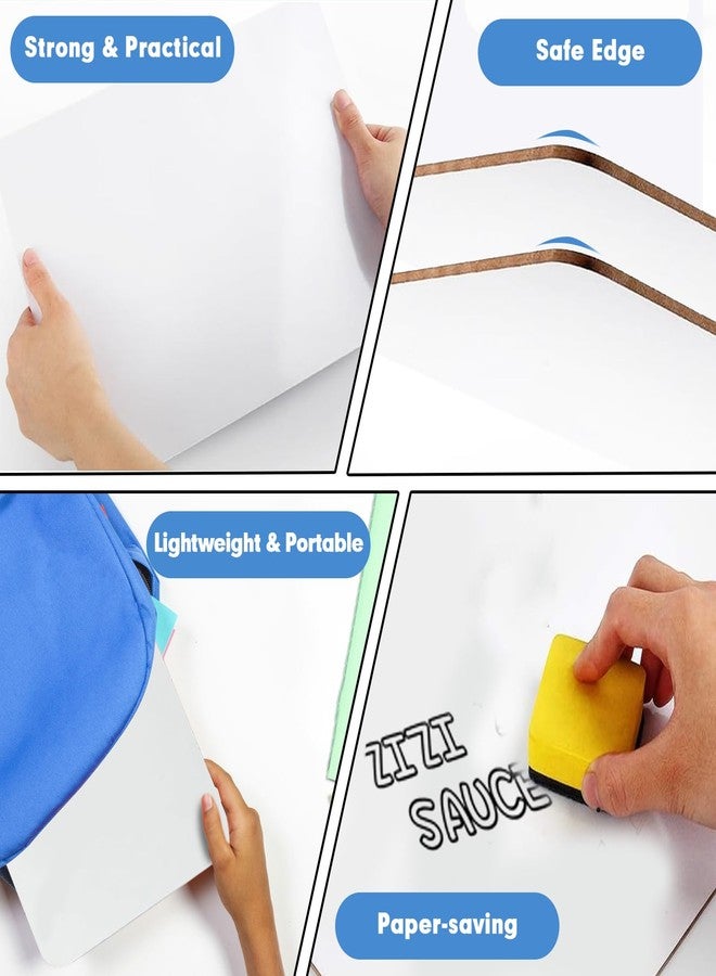 HERKKA Dry Erase Lapboards, Double Sided Dry Erase Lap Boards, 9 x 12.5 Inch, with Erasers, for Classroom Supplies (8) - Image 5