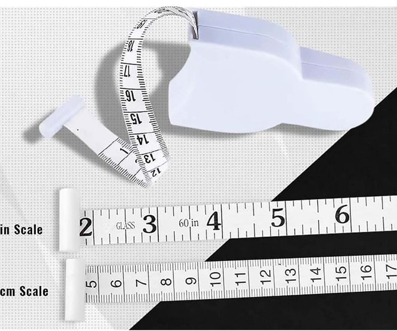 OZAOZ Automatic Telescopic Tape Measure Self Tightening Body Measuring Ruler Fitness Caliper for Body Measurement Retractable Double Scales Rulers Perfect Waist Tape Measure 60 inch White black - Image 4