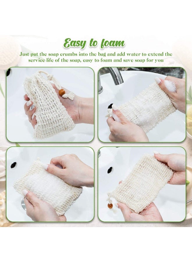 حقيبة رغوة الصابون، شبكة تخزين غسول الوجه/منظفات الوجه القابلة لإعادة الاستخدام، شبكة رغوة منزلية لاستخدام الصابون بكفاءة وسهولة التنظيف، 6 قطع - Image 3
