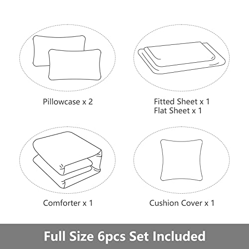 ROWADALO 6 Pieces Bed in A Bag Gamer Bedding Set for Boys Kids Adult Gaming Comforters Set,Boys Bed in A Bag Set Queen Size Comforter with Fitted Sheet Flat Sheet Pillowcase pillowsham,DJTH5027Queen - Image 5