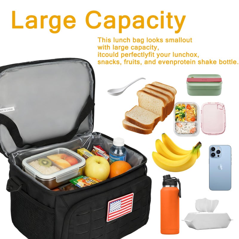 Goloni Portable Insulated Cooler Bag, Leakproof Soft-Sided Lunch Bag with Shoulder Strap,8mm Insulation Keeps Cool 16+ for Camping, Beach, Picnics,Black - Image 5