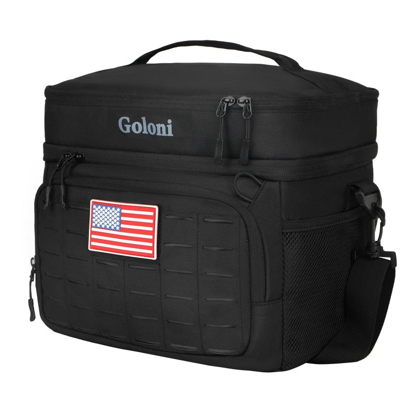 Goloni Portable Insulated Cooler Bag, Leakproof Soft-Sided Lunch Bag with Shoulder Strap,8mm Insulation Keeps Cool 16+ for Camping, Beach, Picnics,Black - Image 1