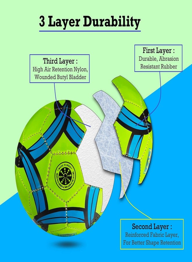 StarX Kiddo Football for Kids, 3 No. Kids Football, Durable Football (Blue Green) - Image 4
