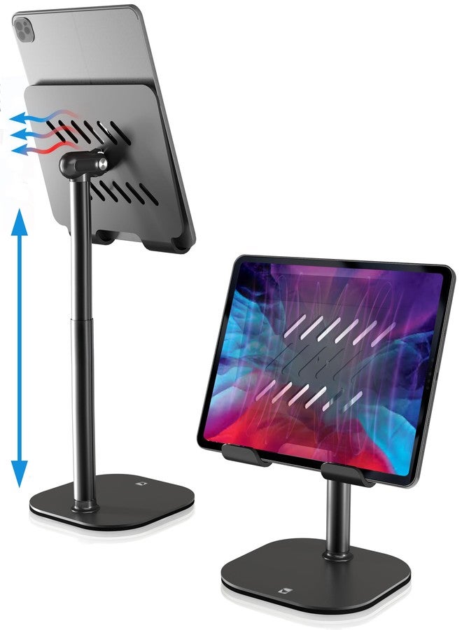 Cooper TabHolder, 7-10" Height Adjustable Tablet Stand, Premium iPad Stand for Desk, 270° Tilt Portable Monitor Holder for 15.6-17" Displays, for All iPad, Kindle, Surface, Samsung Tablets (Black) - Image 1