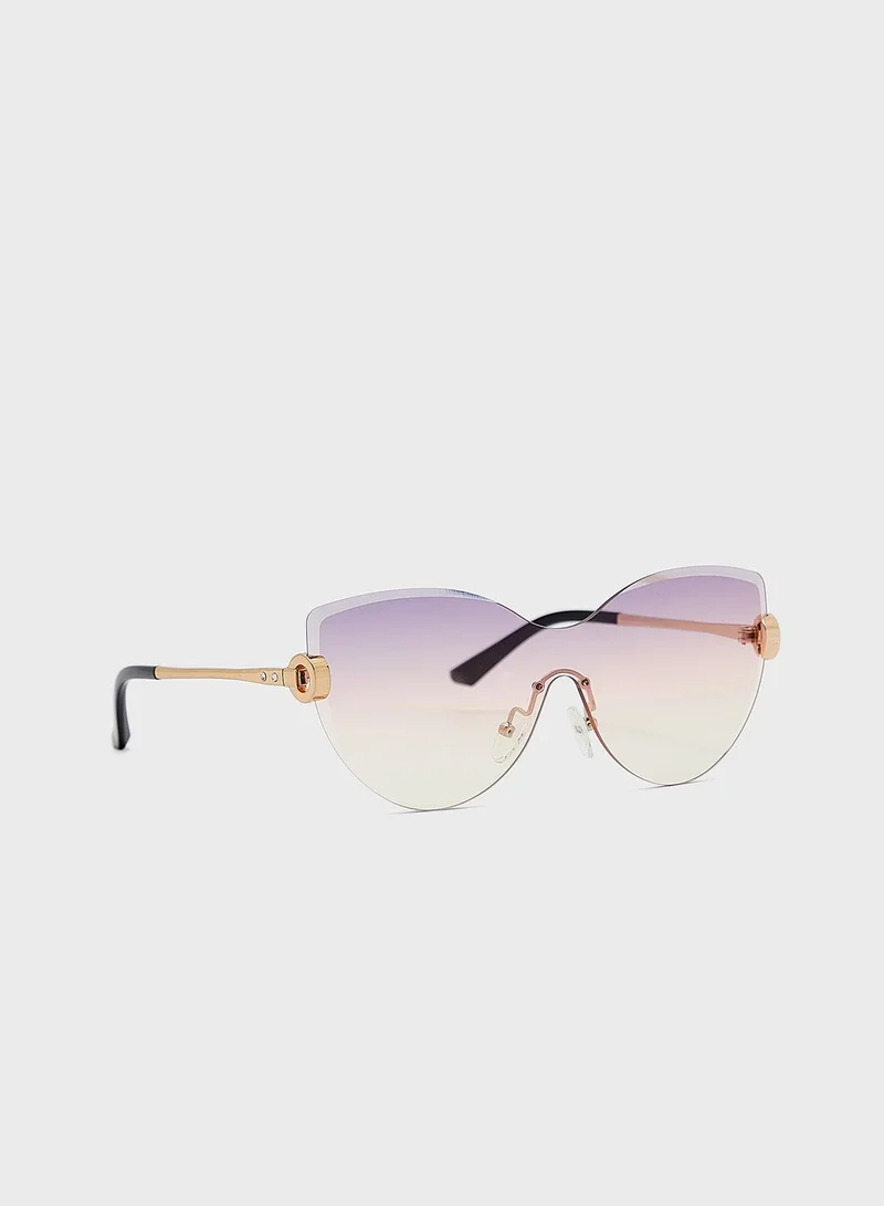 Ginger Frameless Ombre Cateye Sunglasses