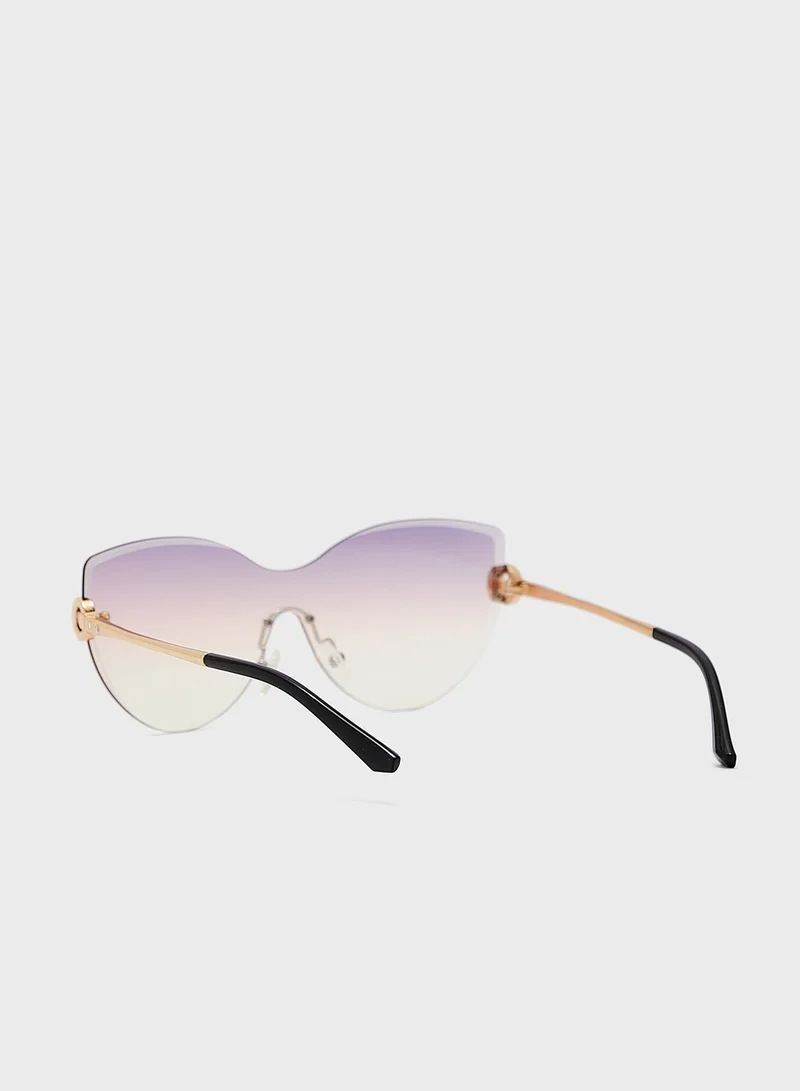 Ginger Frameless Ombre Cateye Sunglasses