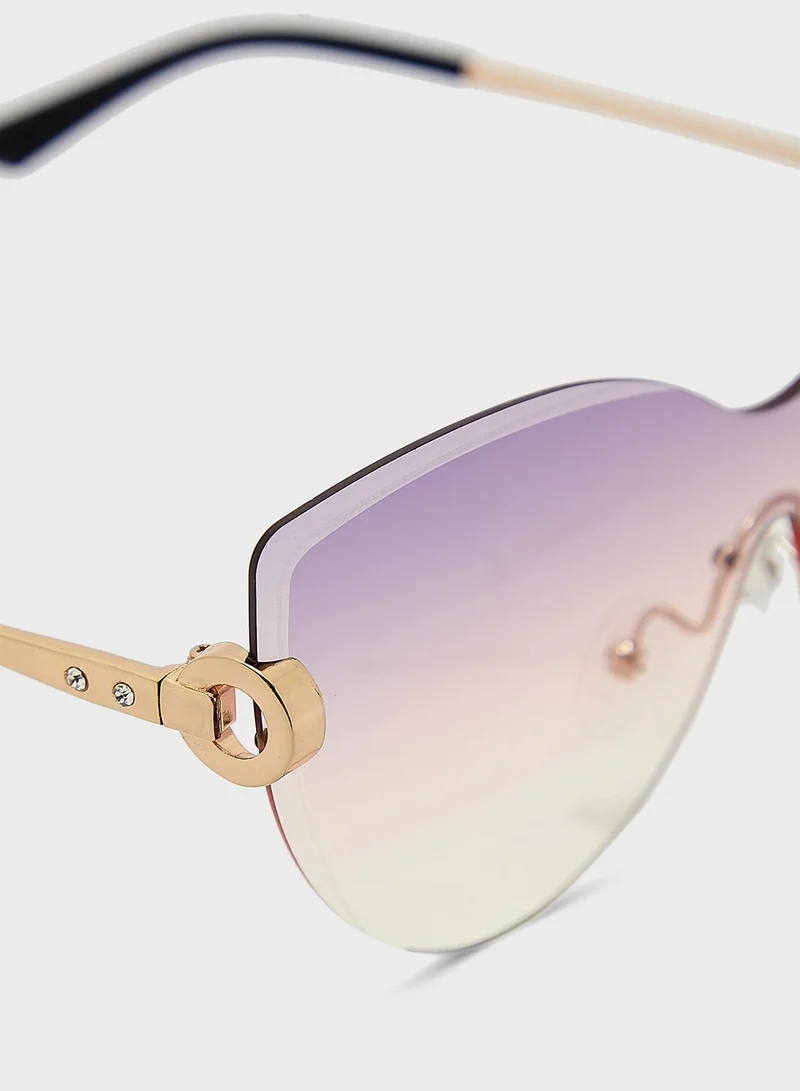 Ginger Frameless Ombre Cateye Sunglasses