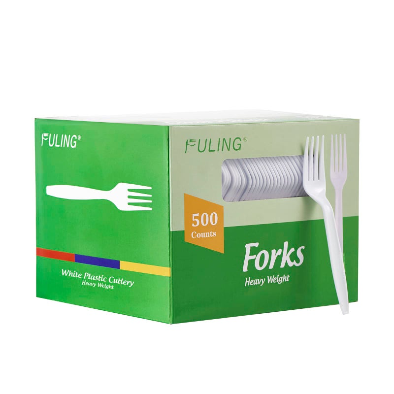 500 Count Heavy Duty White Plastic Forks Disposable Utensils Party Cutlery Heavyweight