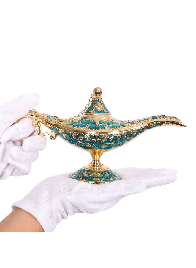 Gusnilo Vintage Aladdin Magic Lamp Genie Collector's Edition /Wedding Table Decoration,Collectable Rare Classic Arabian Props Aladdin Pot & Delicate Gift for Party/Birthday(Peacock Blue) - Image 5
