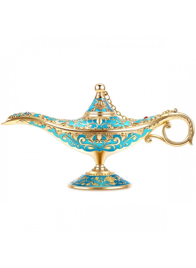 Gusnilo Vintage Aladdin Magic Lamp Genie Collector's Edition /Wedding Table Decoration,Collectable Rare Classic Arabian Props Aladdin Pot & Delicate Gift for Party/Birthday(Peacock Blue) - Image 1