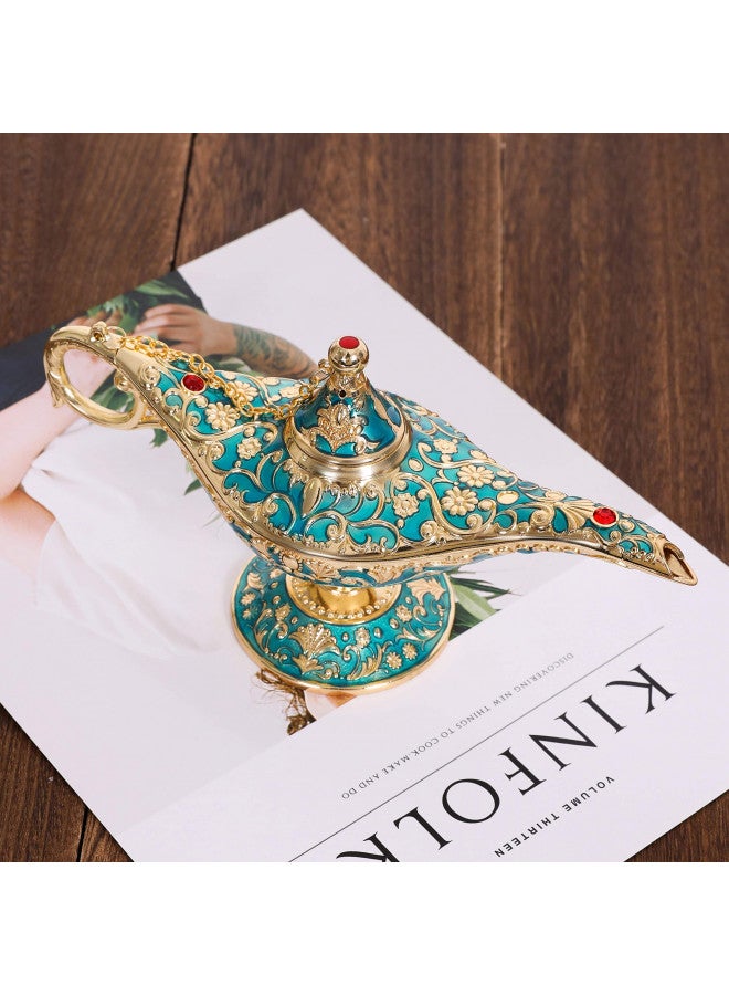 Gusnilo Vintage Aladdin Magic Lamp Genie Collector's Edition /Wedding Table Decoration,Collectable Rare Classic Arabian Props Aladdin Pot & Delicate Gift for Party/Birthday(Peacock Blue) - Image 3