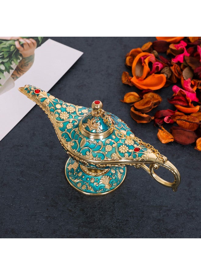 Gusnilo Vintage Aladdin Magic Lamp Genie Collector's Edition /Wedding Table Decoration,Collectable Rare Classic Arabian Props Aladdin Pot & Delicate Gift for Party/Birthday(Peacock Blue) - Image 2