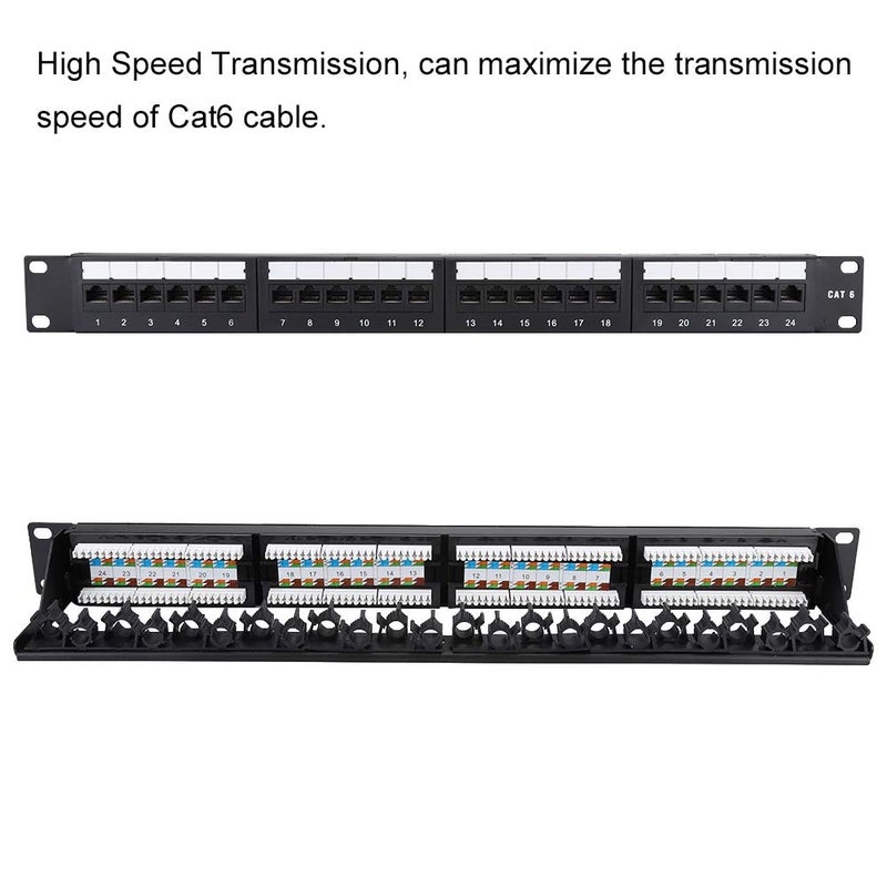Agatige 24 Port Cat6 Ethernet Patch Panel 3U Rackmount Wallmount Punch Down Block - Image 4