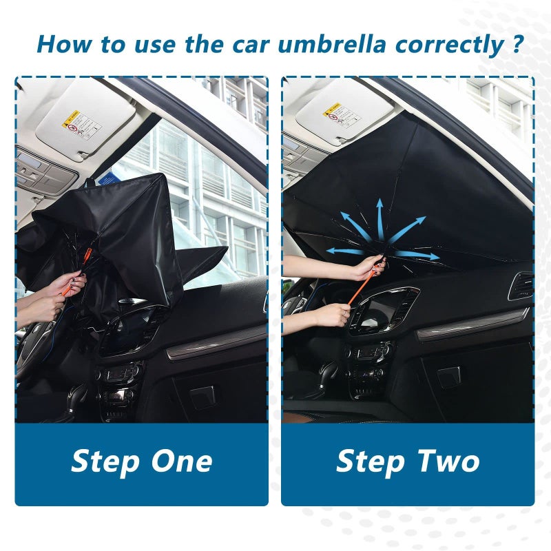 Dussdil Evil Eyes Car Windshield Sunshades Umbrella Red Eyes Window Sun Shade Visor Reflective Blocks UV Rays Protector Keep Cool Cover Foldable for Truck SUV Jeep - Image 5