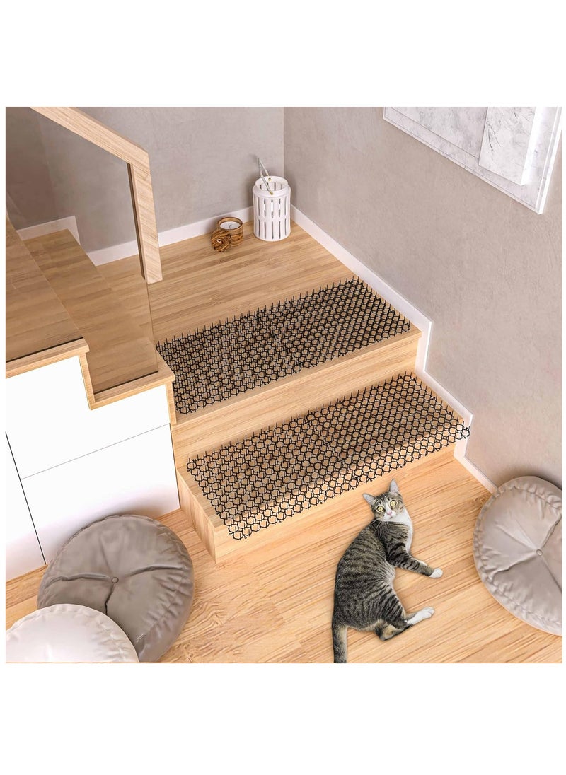 Generic - 10 PCS Cat Scat Mat with Spikes 34 X 42CM Strips from Digging Cat Deterrent Outdoor Include 8 Staples - Image 1