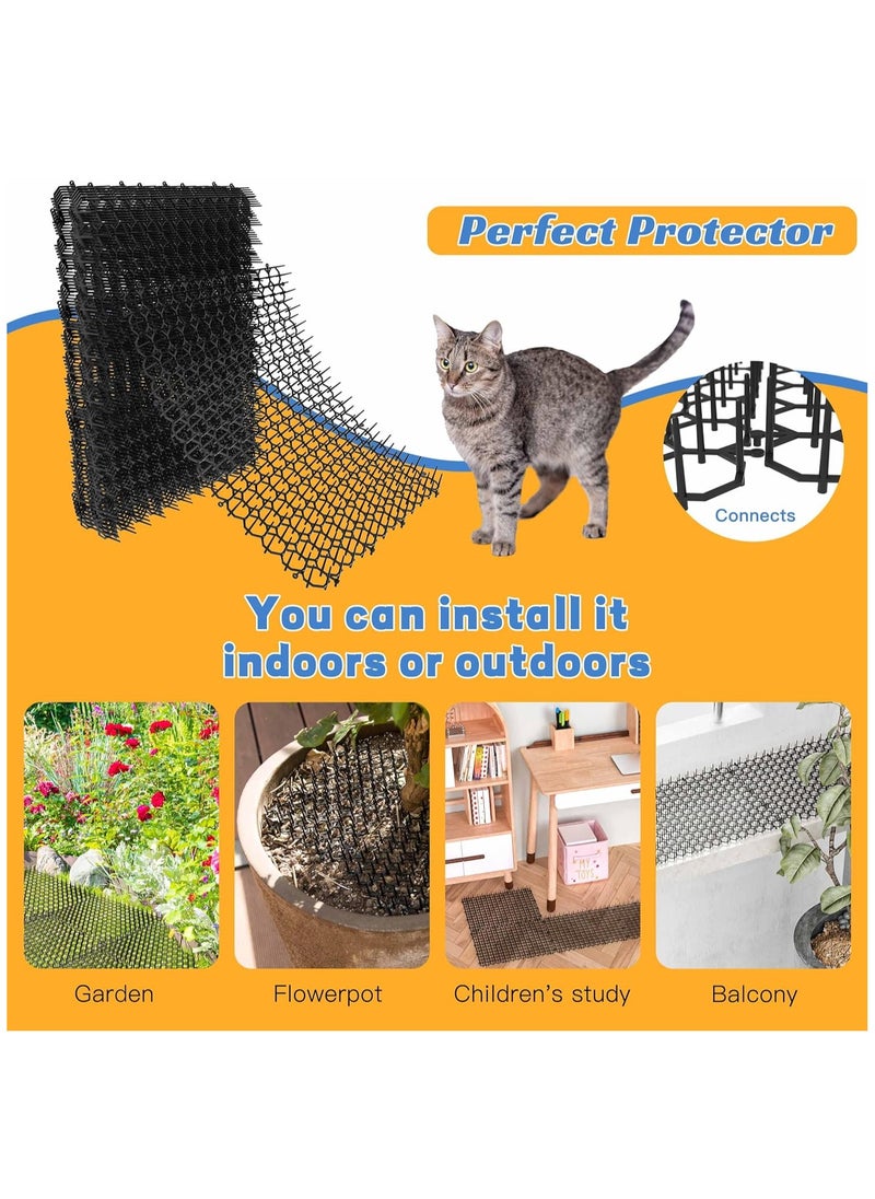 Generic - 10 PCS Cat Scat Mat with Spikes 34 X 42CM Strips from Digging Cat Deterrent Outdoor Include 8 Staples - Image 1