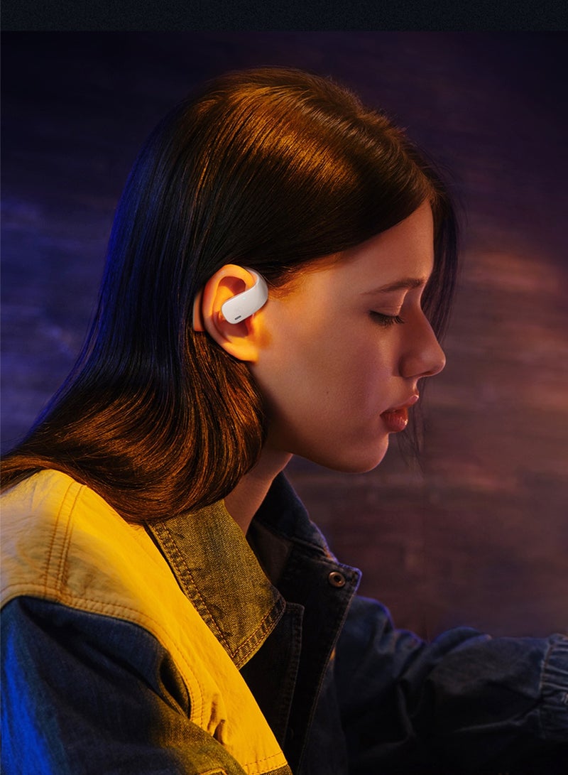 بلاك شارك سماعات أذن Black Shark T20 بتصميم لاسلكي مفتوح الأذن، وعمر بطارية طويل يصل إلى 35 ساعة، واتصال بلوتوث 5.3 بوصة ومقاومة للماء IPX67 - أبيض - Image 3