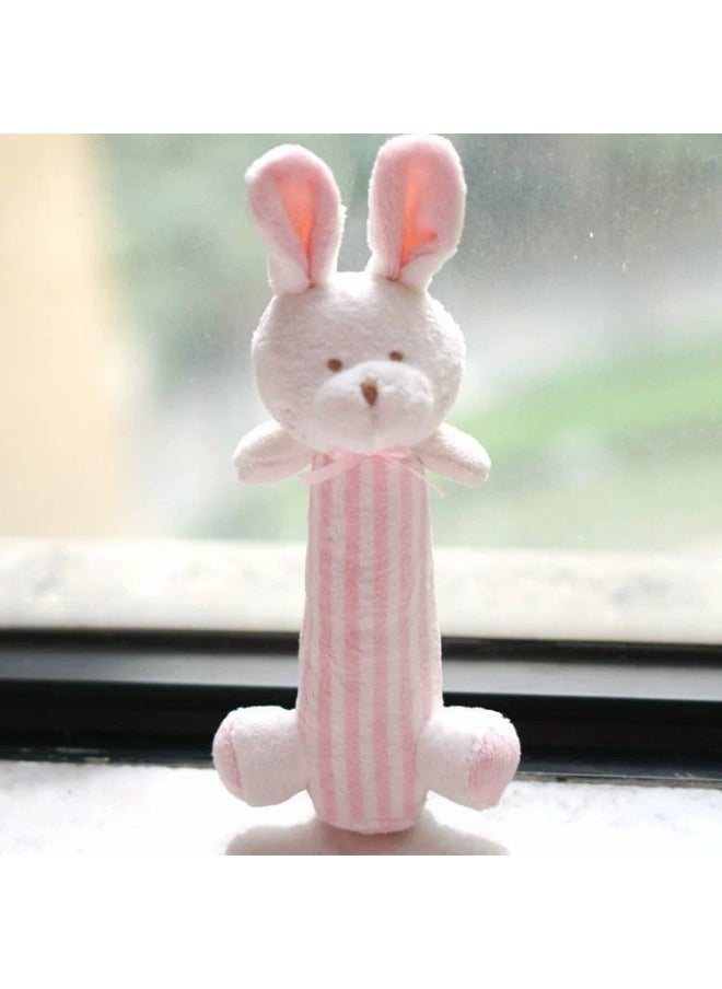 null - South Korea Sync Bear Rabbit Hand Ring Hand Stick Rattle Combination Plush Baby Hand Rattle Toy Gift-Color:Blue Ring Bear - Image 1