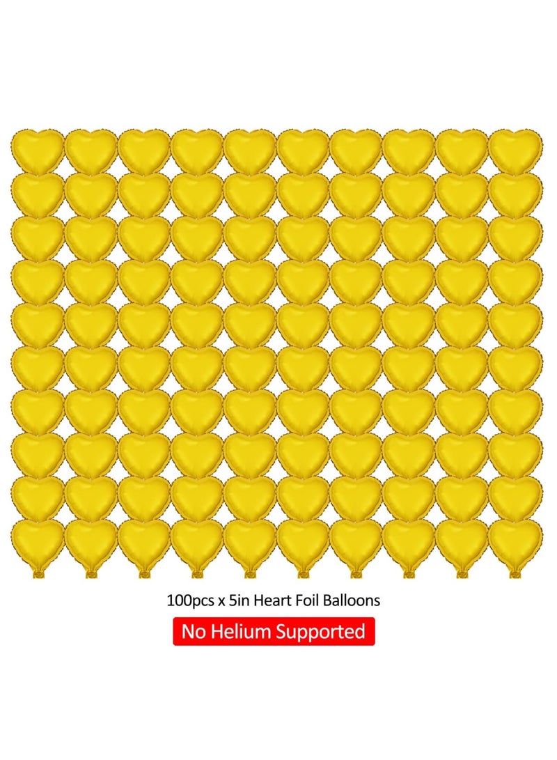 100Pcs 5'' Star Heart Foil Balloons Five-Pointed Star Heart Shape Balloons for Birthday,Wedding,Baby Shower, Gender Reveal, Engagement,Bridal Shower Decorations - Image 3