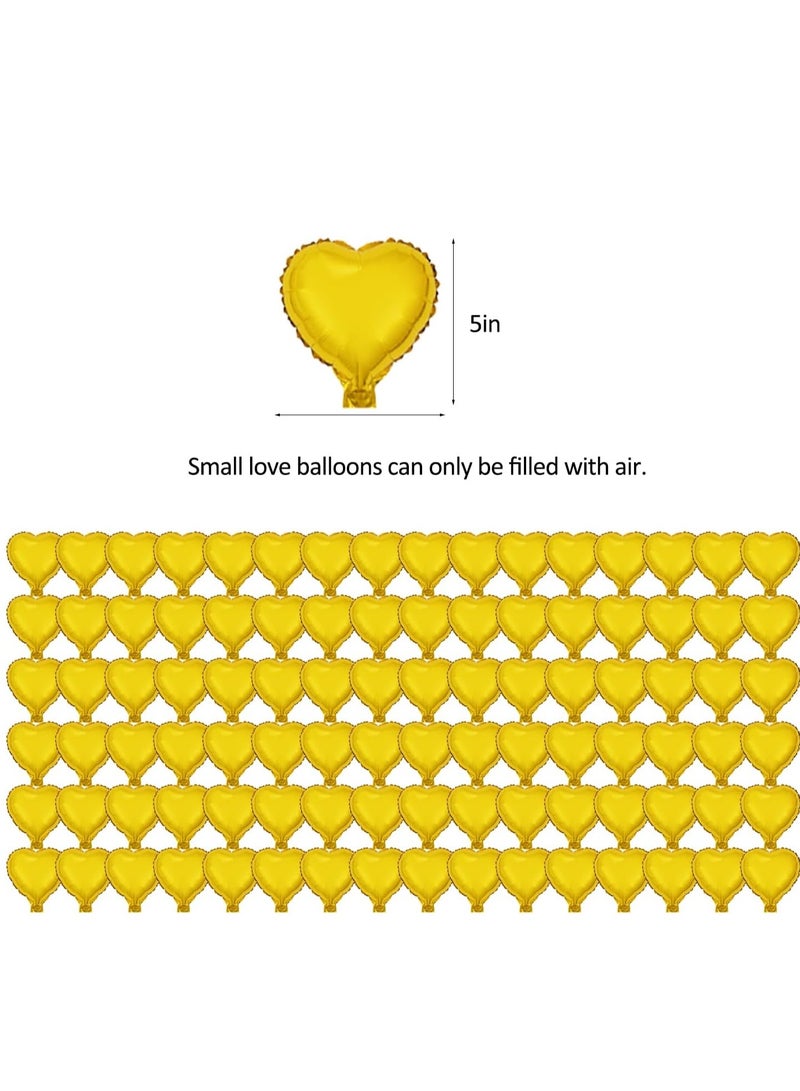 100Pcs 5'' Star Heart Foil Balloons Five-Pointed Star Heart Shape Balloons for Birthday,Wedding,Baby Shower, Gender Reveal, Engagement,Bridal Shower Decorations - Image 2