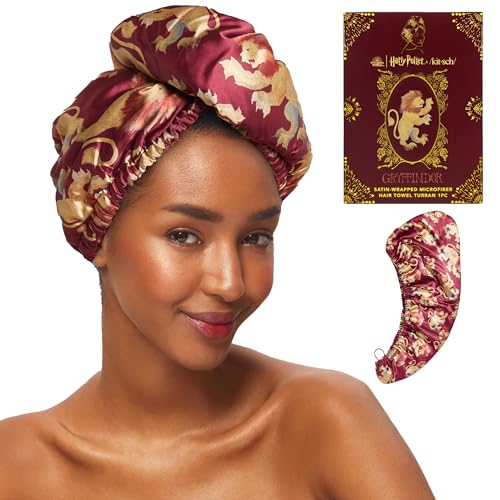 Kitsch Harry Potter x Microfiber Hair Towel Wrap for Women Ultra Absorbent Microfiber Bath Towels for All Hair Types AntiFrizz Hair Wrap Great Hair Products Gift for Women Gryffindor - Image 1