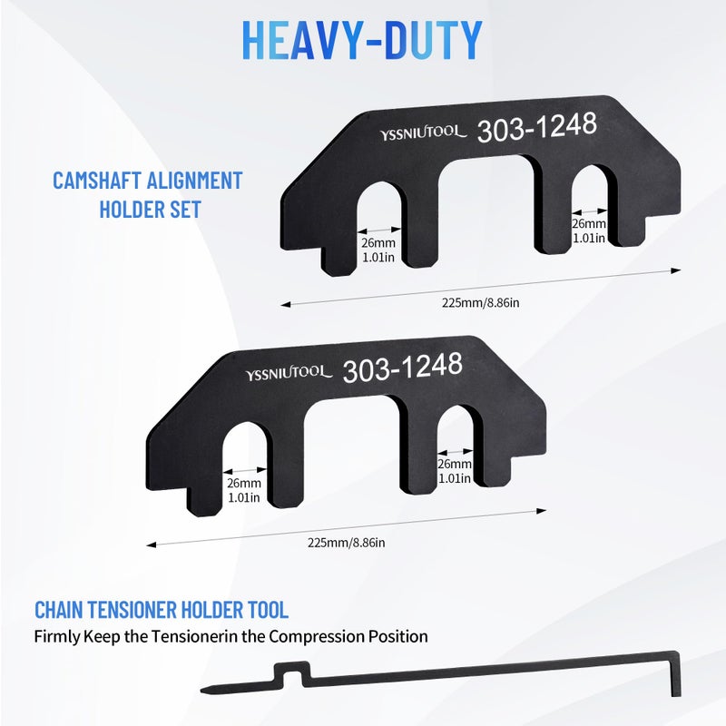 YSSNIUTOOL Camshaft Holding Tool Timing Alignment Holder Tool Kit Compatible with Ford Lincoln Mercury 3.5L 3.7L 4V Engines Replace 303-1248 303-1530 OTC 6682 with RT11 Removal Socket (DIY 303-1248) - Image 3
