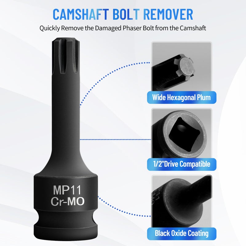 YSSNIUTOOL Camshaft Holding Tool Timing Alignment Holder Tool Kit Compatible with Ford Lincoln Mercury 3.5L 3.7L 4V Engines Replace 303-1248 303-1530 OTC 6682 with RT11 Removal Socket (DIY 303-1248) - Image 4