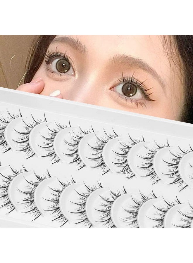 outopen Manga Lashes with Clear Band Japanese Anime Cosplay Eyelashes Asian False Eyelashes Natural Look Like Individual Clusters(B02-Asian Style | 9-13MM) - Image 1