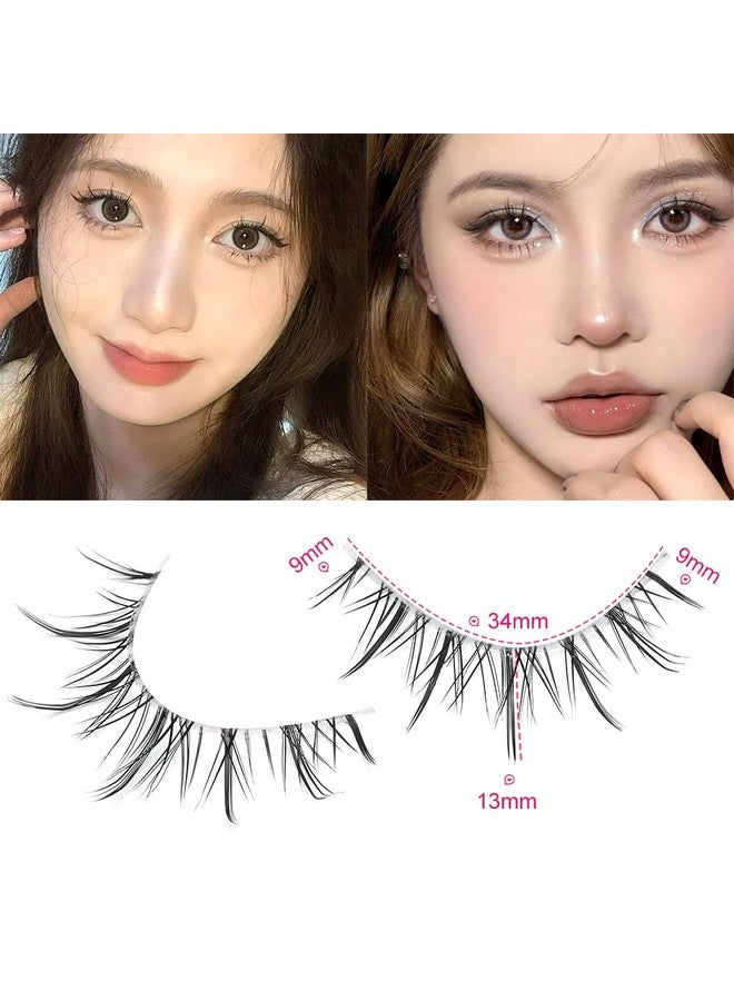 outopen Manga Lashes with Clear Band Japanese Anime Cosplay Eyelashes Asian False Eyelashes Natural Look Like Individual Clusters(B02-Asian Style | 9-13MM) - Image 2