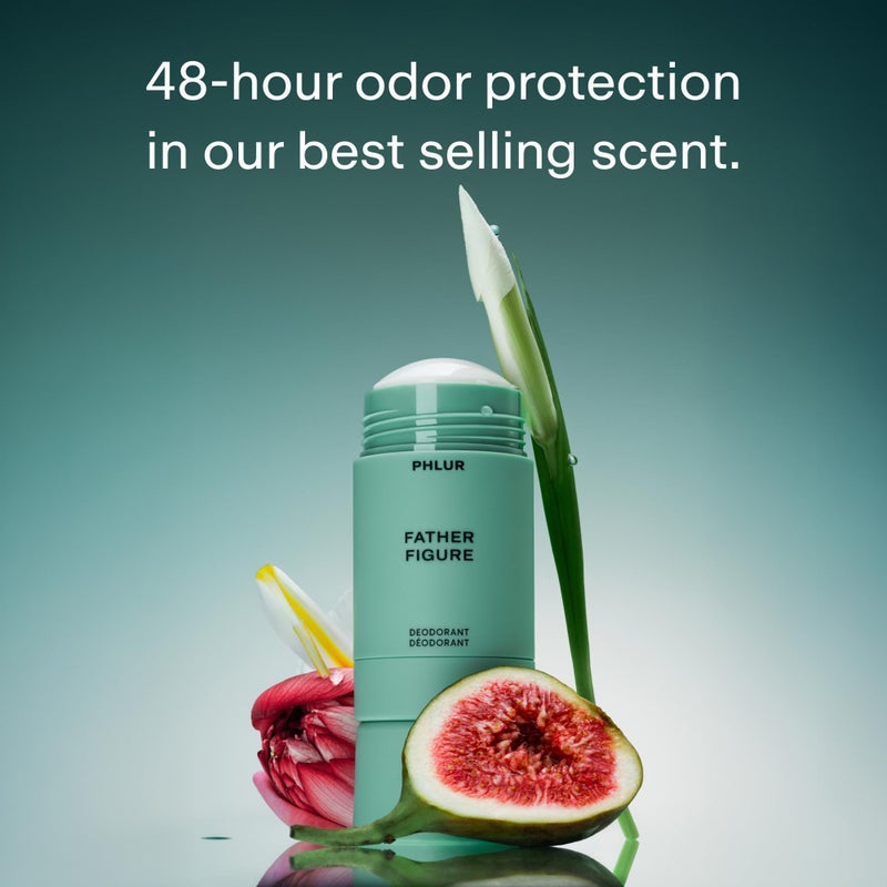 PHLUR Father Figure Natural Deodorant - 48 Hour Odor Protection Baking Soda Free & Aluminum Free Deodorant - Salicylic Acid, Arrowroot Powder & Tamanu Oil - No Residue or Irritation - Image 2